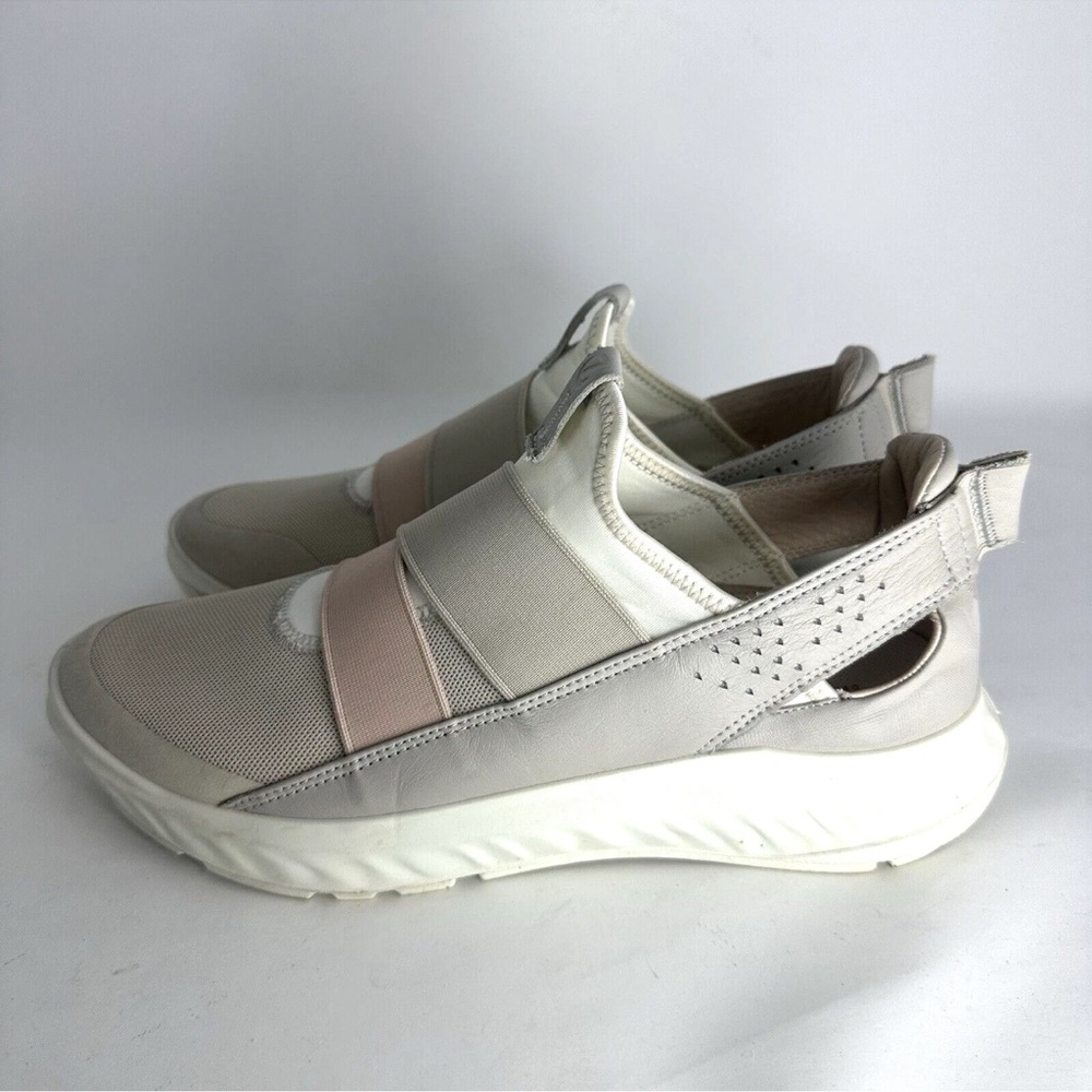 Ecco Women's Slip-On Sneakers in Cream and Pink